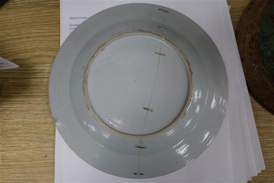 Two Chinese porcelain dishes and a plate